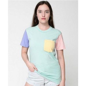 American Apparel Classic Pastel Color Block Tee